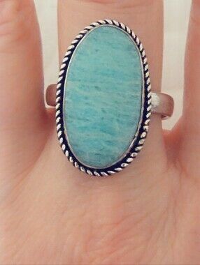 Adjustable Gemstone Statement Ring Overlay Sterling Silver Plated